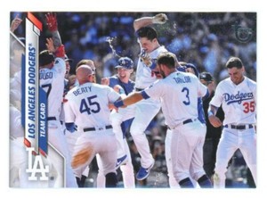 DODGERS TEAM CARD--VINTAGE STOCK VARIATION--2020 Topps #'d 28/99 OLD LOGO
