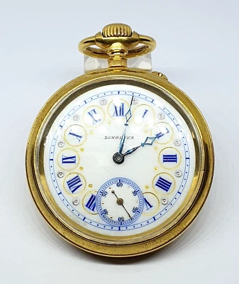 Increíble Reloj Bolsillo LONGINES Antiguo Chapado en Oro - FUNCIONA - 1047 Foto 1 de 4