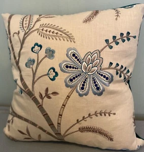 GP and J Baker, embroidered cushion cover, 45x45cm - Picture 1 of 3