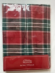 New Red & Green Cotton Tartan “Lodge Plaid” Christmas/Holiday Tablecloth 54 x 72 - Picture 1 of 4