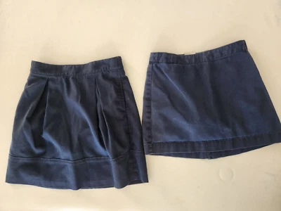Lot 2 Lands' End Uniform Skirts Navy  w Under Shorts Adjustable Waist Size 7 - Image 1 of 4