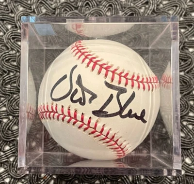 Autógrafo Vida Cuero Azul Béisbol Oakland A's Foto 1 de 2