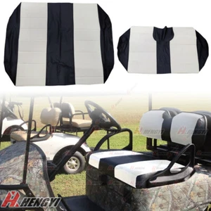 Black PU Leather Front Seat Cover Set Combo For Golf Cart Custom EZGO TXT 2x/Set - Picture 1 of 12