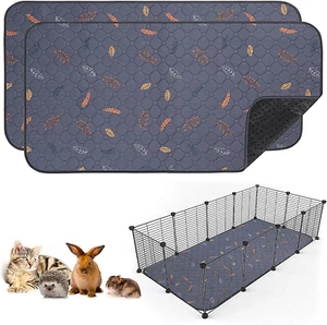 2 Pack Washable Guinea Pig Pee Pads, 24" X 48" Waterproof Reusable Guinea Pig Ca - Picture 1 of 12