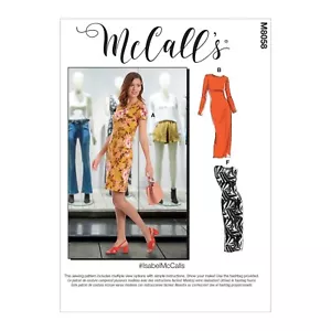 McCall 8058 Sz 6-22 EASY Knit Dress T-Shirt Dress V Neck Sleeve Options Pattern - Picture 1 of 4