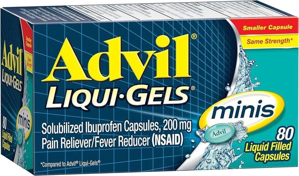 Advil Liqui-gels Minis 200mg Ibuprofen 80 Capsules