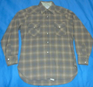 VINTAGE PENDLETON HIGH GRADE WESTERN WEAR WOOL PEARL SNAP SHIRT LARGE - Picture 1 of 4