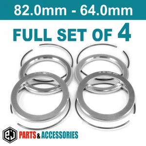 82.0-64.0 Spigot Rings FULL SET aluminium spacers Hub Rings for Alloy BBS wheels - Picture 1 of 6