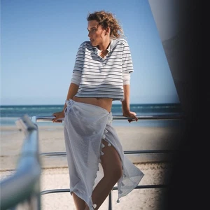 J.Crew Women's Cotton Sarong with Tassels - One Size - 68x41" - NWT - **FLAW** - Picture 1 of 13