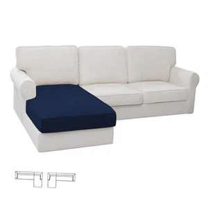 Stretch Sectional Couch Covers 1 Piece Chaise Lounge Chaise Cover Navy - Picture 1 of 8