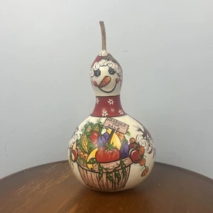 Handbemalter getrockneter Kürbis Vintage Schneemann produzieren zum Verkauf 2004 - Bild 1 von 7