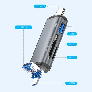 Card Reader Otg Usb C Usb Micro Usb 5Gbps Slim Plug And Play Memory AM - Afbeelding 1 van 24