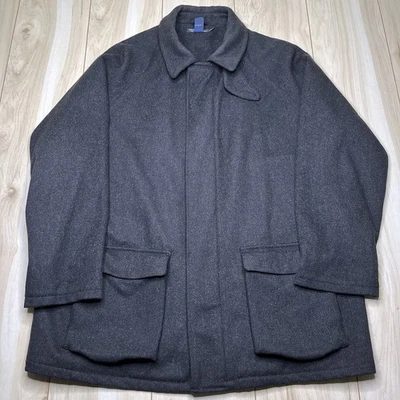 Abrigo de lana vintage Polo de Ralph Lauren para hombre talla XL gris chaqueta abrigo de coche Foto 1 de 4