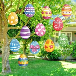 12 Pcs 7.9 Inch Large Outdoor Easter Decorations Easter Egg Outdoor Hanging O... - Picture 1 of 6