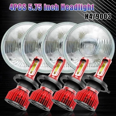 4PCS For Chevrolet El Camino 1966-1970 5.75 5-3/4" LED Headlights Hi/Lo Beam H4 Foto 1 de 4