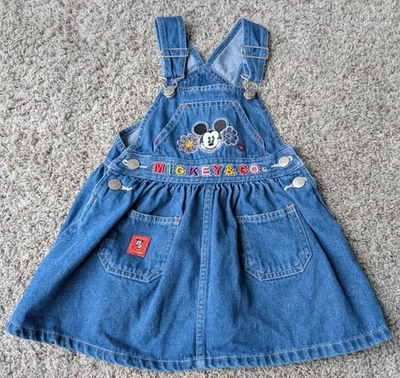Vestido Mono Vaquero Vintage Disney Mickey & Co. 4T Bordado Mickey Mouse Foto 1 de 4