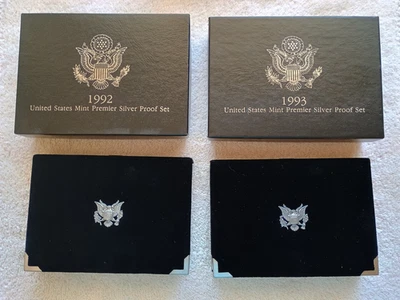 1992-S  & 1993-S PREMIER U.S. SILVER PROOF SETS 6 Silver Coins - Image 1 of 4