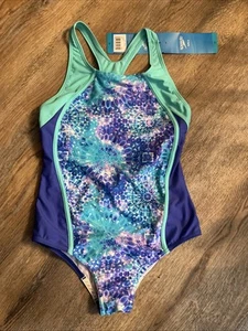 Speedo Youth Girl’s Blue/Turquoise 1-Piece Swimsuit Size 16 Item 1264551 TUV50+ - Picture 1 of 4