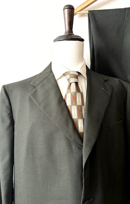 Traje Palm Beach Vintage NUEVO NOS 48L Largo - 42W x 29L+ Verde Oscuro Trevira Años 70 EE. UU. Foto 1 de 4