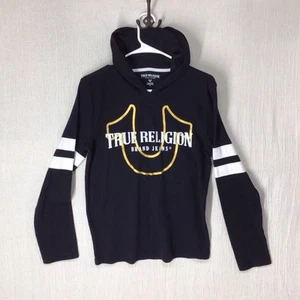 True Religion Women’s XL Hoodie Long Sleeve Spell Out Black - Picture 1 of 6