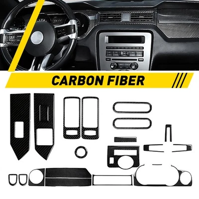 Juego de pegatinas de panel de decoración interior de fibra de carbono para Ford Mustang 2009-2013 Foto 1 de 4