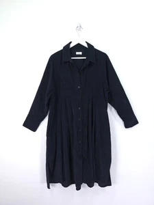 Toast Dress Size 14 Navy Blue Needlecord Swing Shirt Midi Corduroy Long Sleeve - Picture 1 of 16