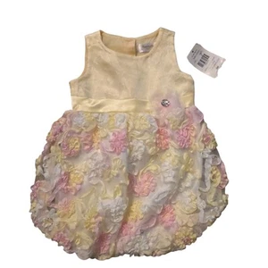 NWT Nannette Baby 6M Floral Bubble Yellow Pink Fairy Easter 90's Deadstock - Picture 1 of 6