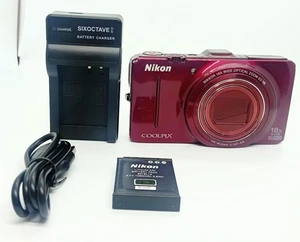 [Near Mint/Ladegerät] Nikon COOLPIX S9300 rot 16.0MP Digitalkamera 18x Zoom Japan - Bild 1 von 18