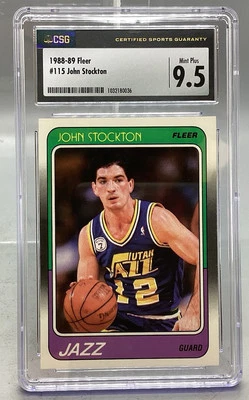 Tarjeta Fleer #115 John Stockton 1988-89 - CSG - 9,5 como nueva+ Foto 1 de 4