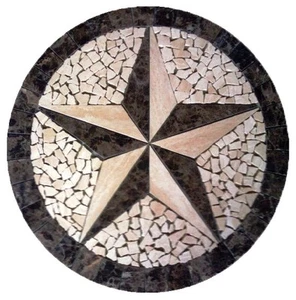 Boden Marmor Medaillon Travertin Texas Stern Fliesen Mosaik 36 Medaillon USA - Bild 1 von 1
