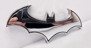 3D Fledermaus Aufkleber   Auto Motorrad Metall  Sticker Silber KFZ - Bild 1 von 7