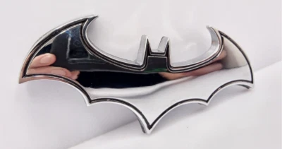 3D Fledermaus Aufkleber   Auto Motorrad Metall  Sticker Silber KFZ - Bild 1 von 4