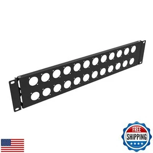 QiaoYoubang 2U Hinged Blank Patch Panel with 24 D-Series Connectors Punch-Out - Picture 1 of 4