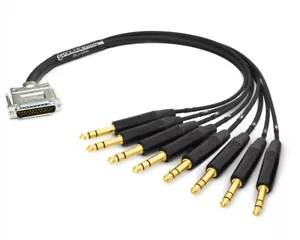 Serpiente de audio equilibrada Grimm TPR 8 DB25 | oro neutro 1/4" TRS | negro 2 pies - Imagen 1 de 1