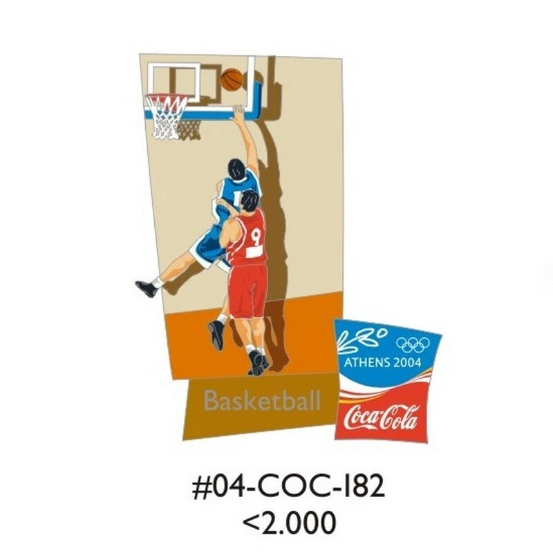 BASKETBALL SPORT - COCA COLA ATHENS 2004 OLYMPIC GAMES PIN - RARE - Image 1 of 1