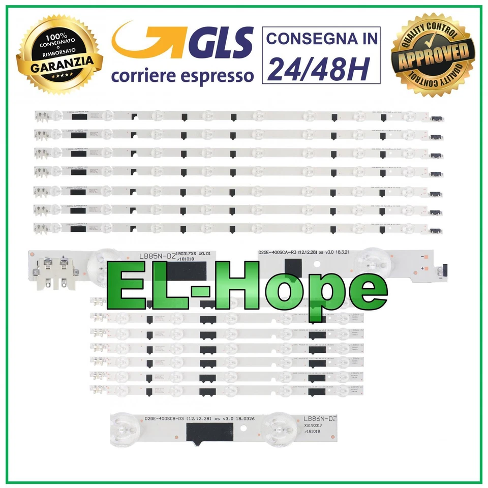 KIT 14 BARRE STRIP LED PER TV 40" SAMSUNG 2013SVS40F-L-8 / 2013SVS40F-R-5