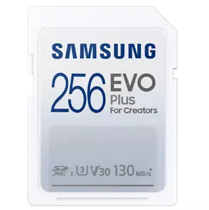 Carte SDXC pleine grandeur 256 Go SAMSUNG EVO Plus 130 Mo/s Full HD et 4K UHD, UHS-I, U3, - Photo 1 sur 4