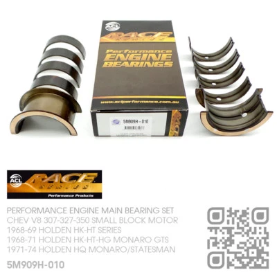 ACL RACE MAIN BEARINGS -0.010" 350 CHEV SBC V8 [HOLDEN HQ MONARO GTS/STATESMAN] - image 1 of 4