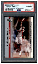 47038877 2003-04 Upper Deck UD LeBron James Phenomenal Beginning Rookie PSA 10