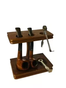 Briar Estate Pipe Display Case legno Inghilterra vintage grafo Irwins 5031 utensili - Foto 1 di 6