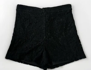 Black Friday Black Gothic Lace Mini Shorts-Embroidered-Lace-Size 8-Casual-Comfy - Picture 1 of 10