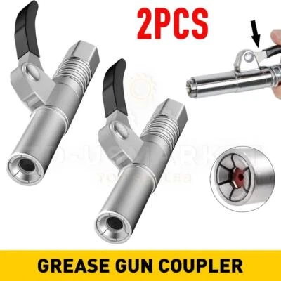ZD-USMARKET 2Packs Grease Gun Coupler High-Pressure Quick Release Lock Oil Injection Nozzles