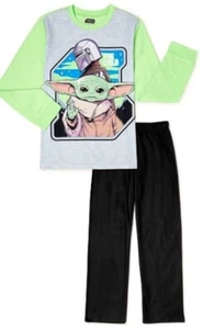 Star Wars Yoda 2 Piece Flannel Fleece Pajama Set Child Size 6/7 - Picture 1 of 3