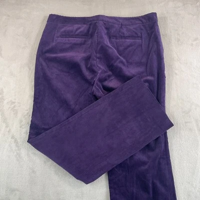 Lauren Ralph Lauren Wide Leg Pants Women 16 Purple Corduroy Trouser NWT $165 - Image 1 of 4