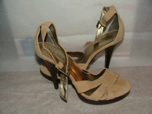 NEW WOB KLUB NICO HEEL SIZE 8 M TAN SUEDE LEATHER MADE IN BRAZIL SOLID #340 - Picture 1 of 8