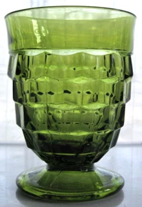 Indiana Colony Glass Green Whitehall 10 oz Footed Tumbler - Picture 1 of 7