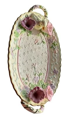 Plato de primavera de cerámica Avon rosa pastel en relieve patos florales de Pascua 2001 de colección  Foto 1 de 4