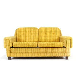 Retro Vintage Danish Wool 2 Love Seat Seater Sofa 1960s Mid Century Modern Teak - Picture 1 of 1