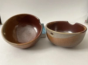 5 1/2 Zoll glasierte Kunst Keramik Keramik Nudel Ramen Reis Essstäbchen Schalen signiert - Bild 1 von 4