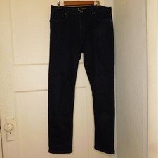 Flint and Tinder Men 36 Dark Wash Blue Denim Jeans Straight Tapered Fit Made USA